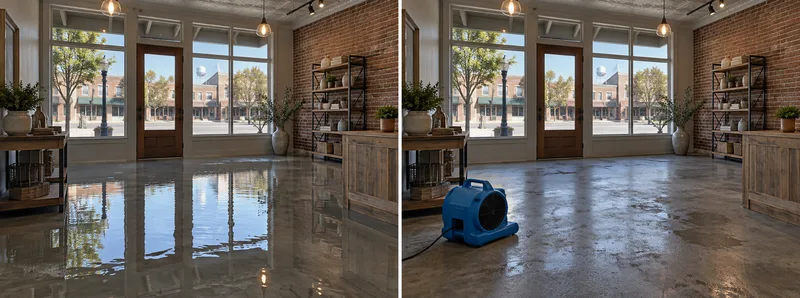 Conceptual before-and-after water extraction near Downtown Baytown